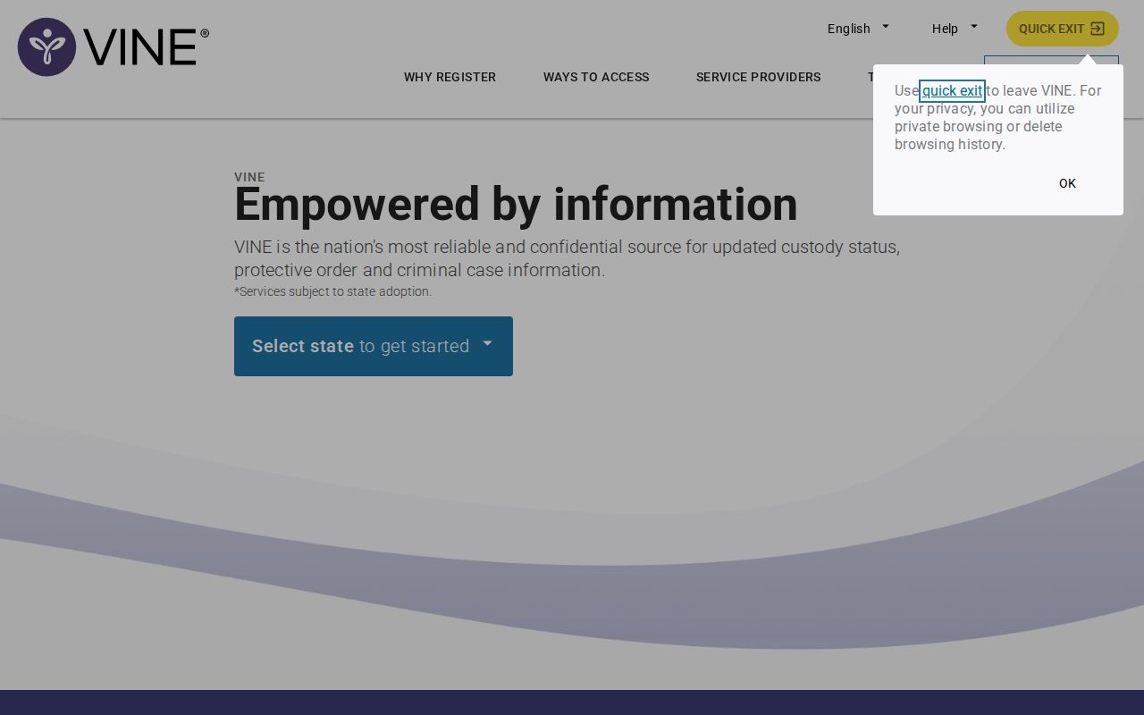 New Jersey VINELink inmate search and release notification entry for Passaic County