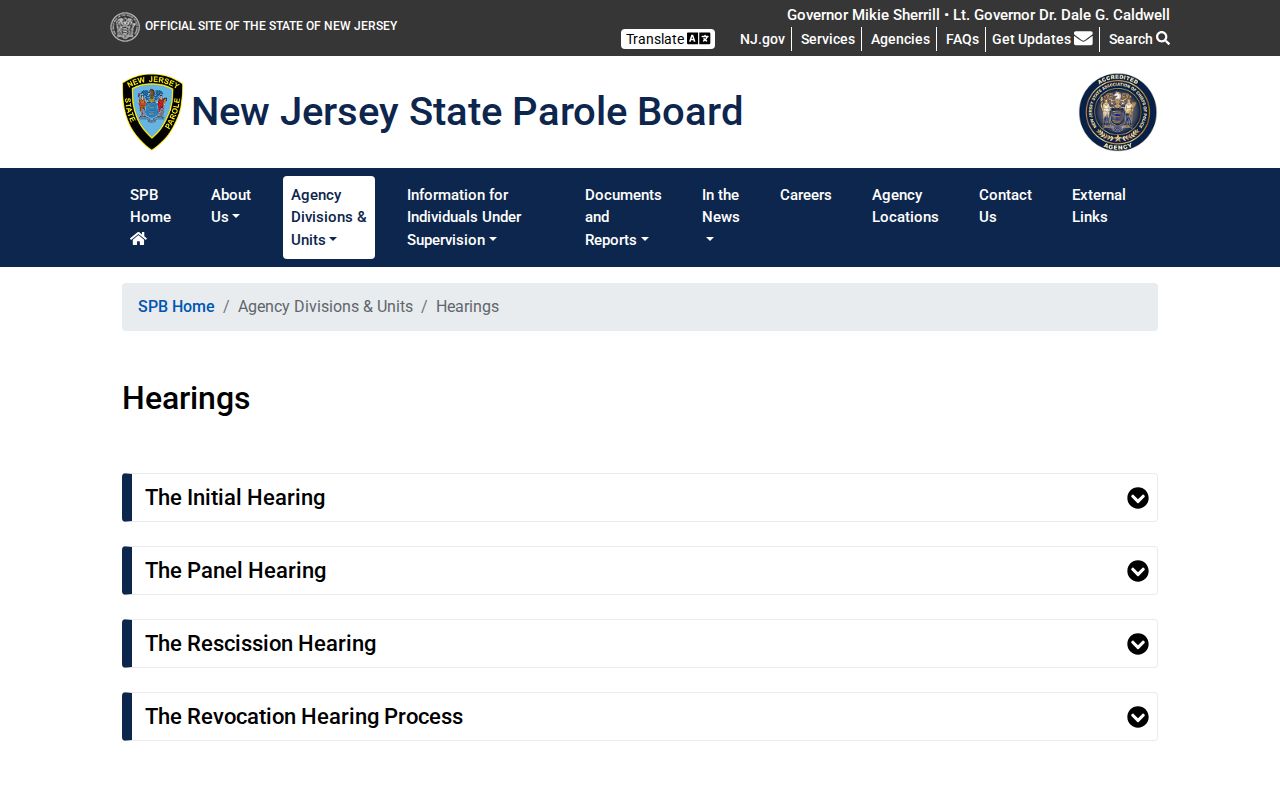 New Jersey parole hearing stages used for Passaic County release supervision