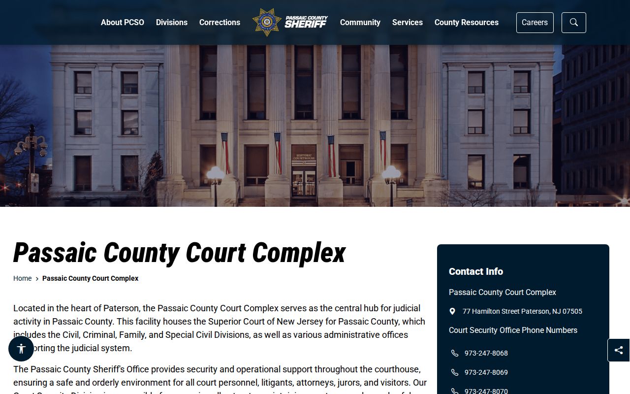Passaic County Short-Term Processing Facility same-day release court route